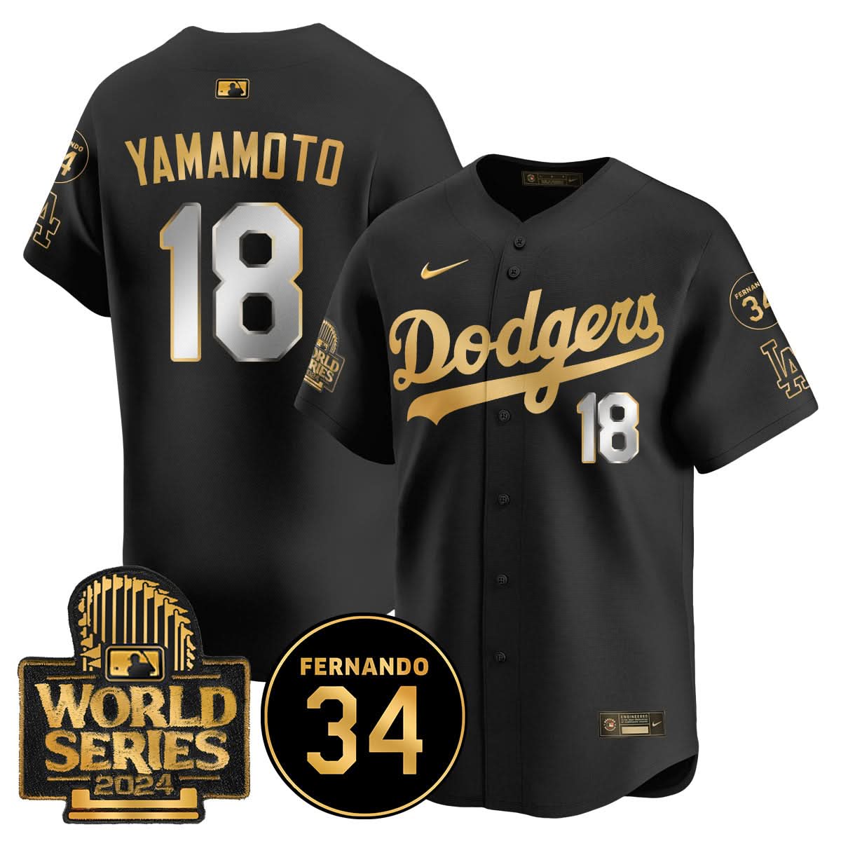 Los Angeles Dodgers Fernando Valenzuela Memorial Jersey - Stitched-Cuztomshoes