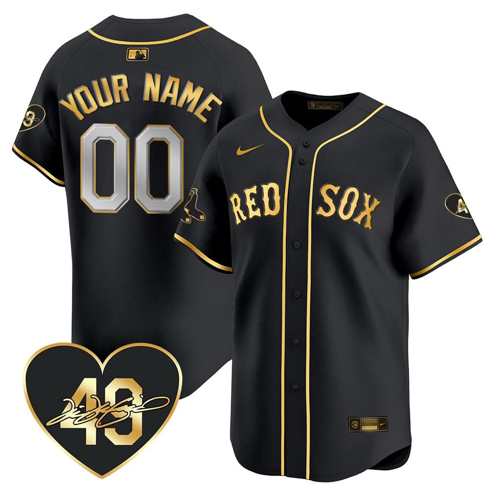 Boston Red Sox Custom Jersey - Memorial Patch - Stitched