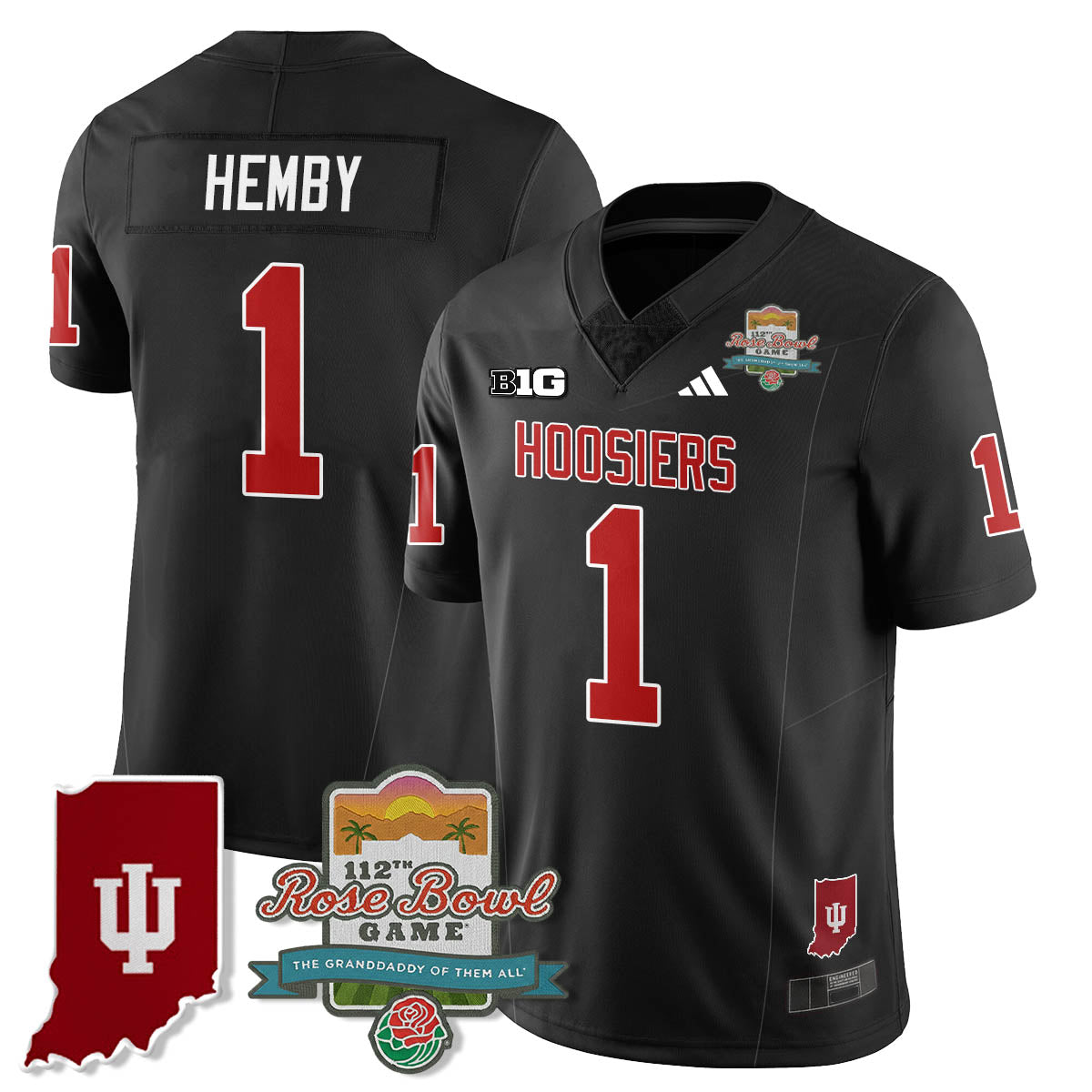 Indiana Hoosiers Vapor Limited Football Jersey - Rose Bowl 112th-Cuztomshoes