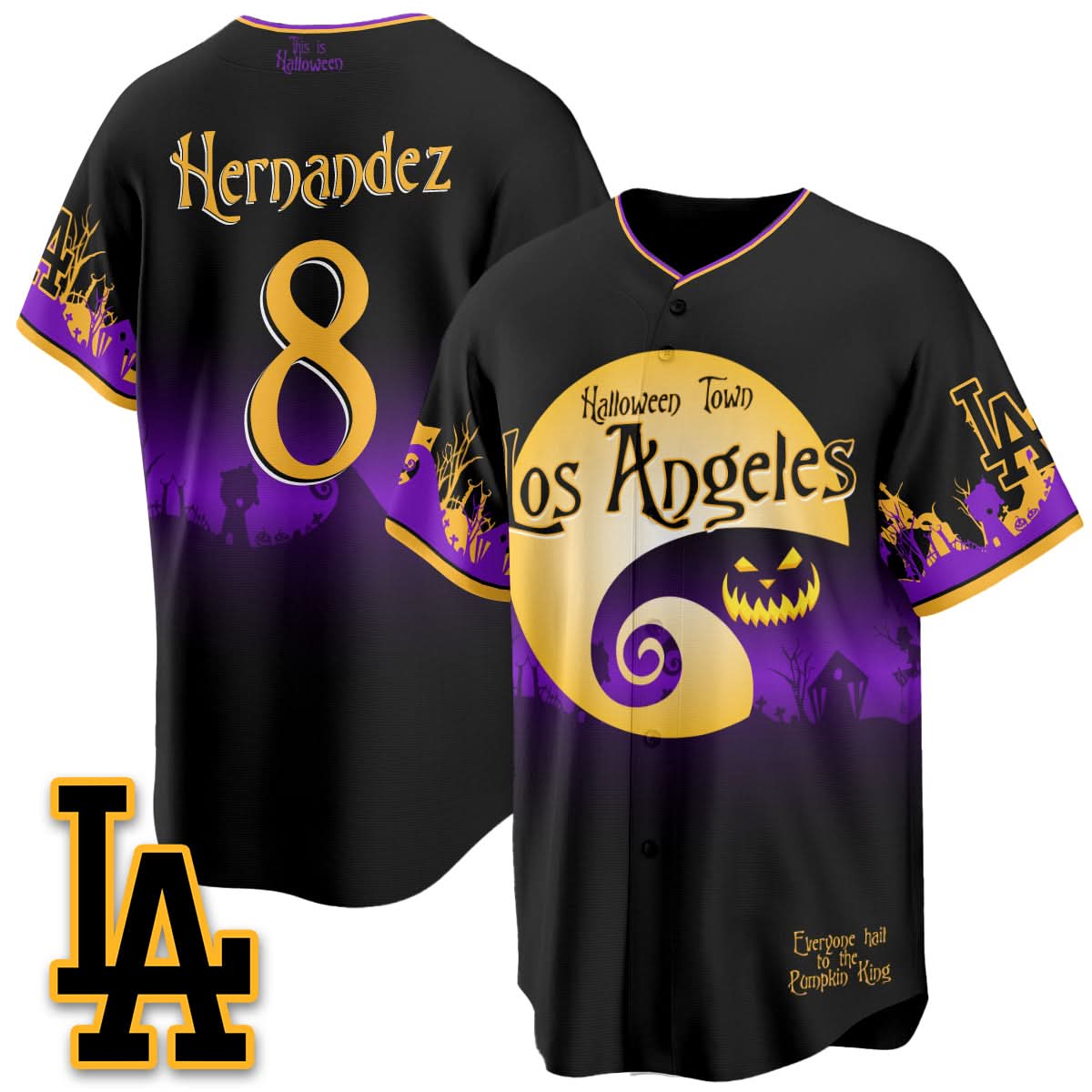 Los Angeles Dodgers "Halloween Town" Limited Jersey - Stitched-Cuztomshoes