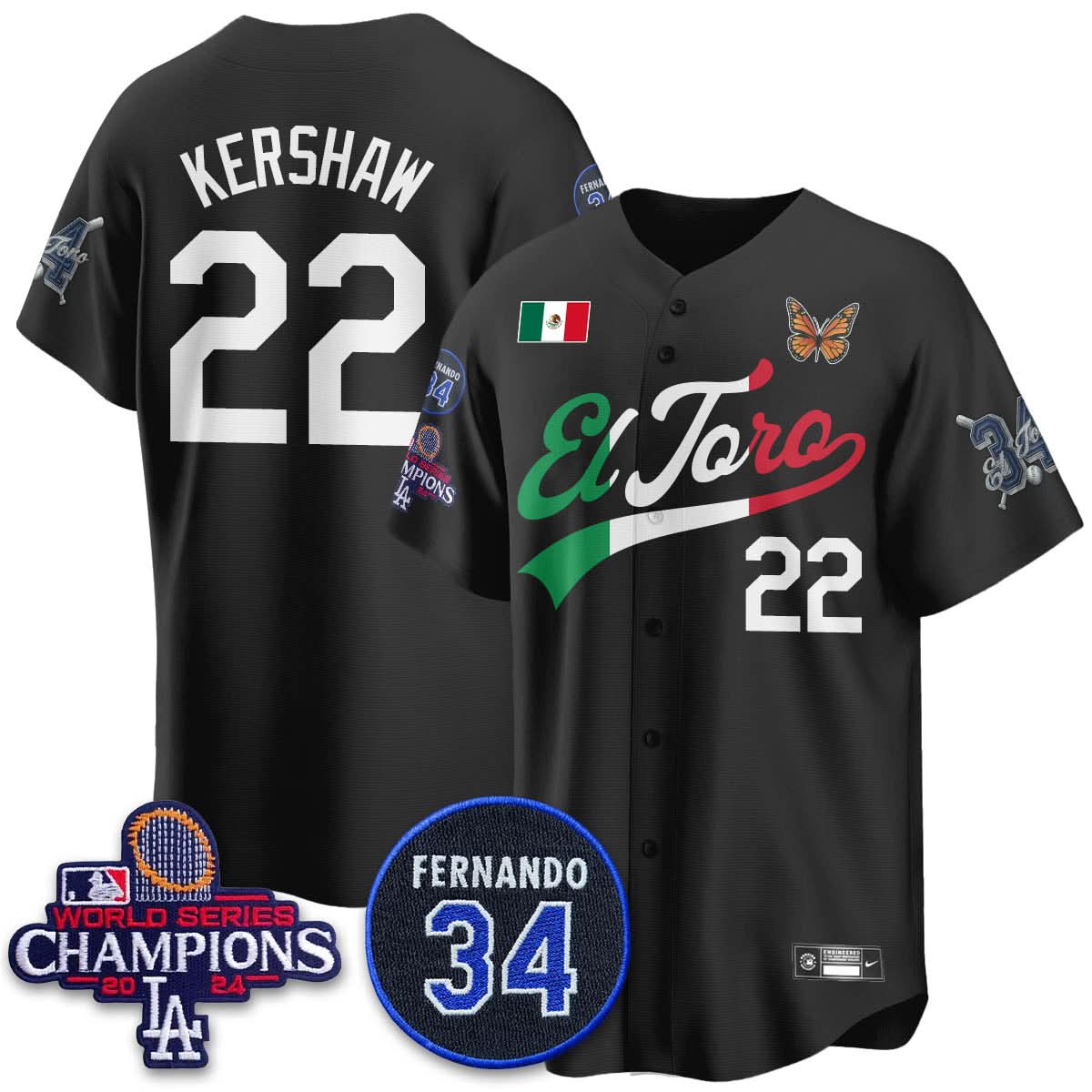 Los Angeles Dodgers Mexican "El Toro" Jersey - Stitched