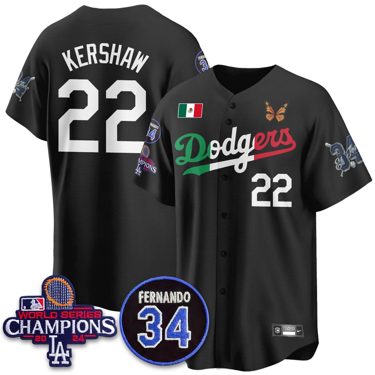 Los Angeles Dodgers Mexican "For 34" Jersey - Stitched