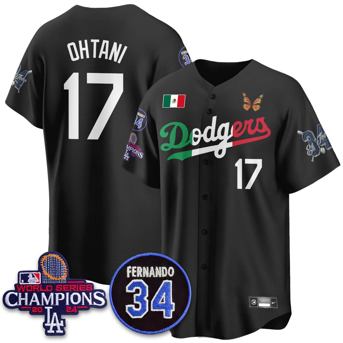 Los Angeles Dodgers Mexican "For 34" Jersey - Stitched