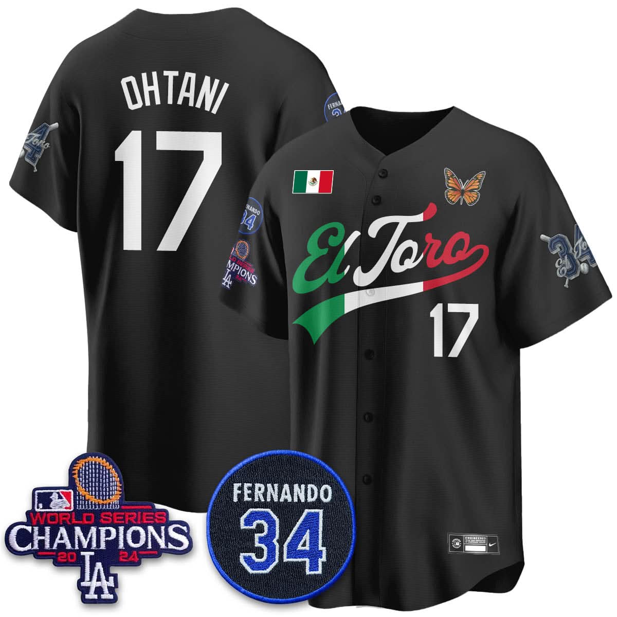 Los Angeles Dodgers Mexican "El Toro" Jersey - Stitched