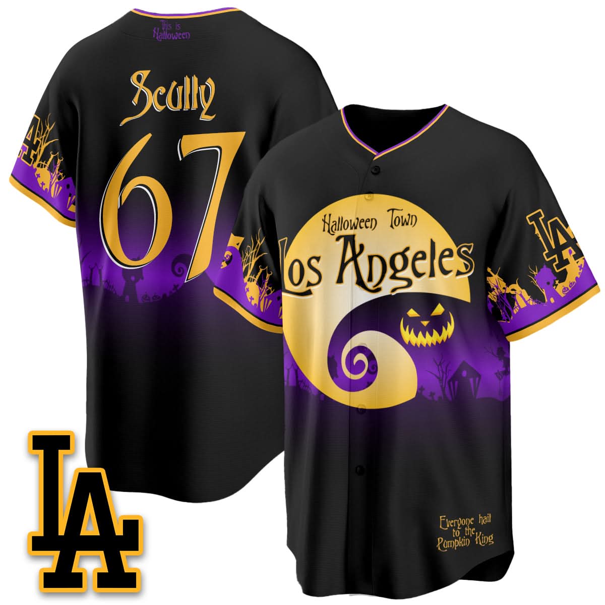 Los Angeles Dodgers "Halloween Town" Limited Jersey - Stitched-Cuztomshoes