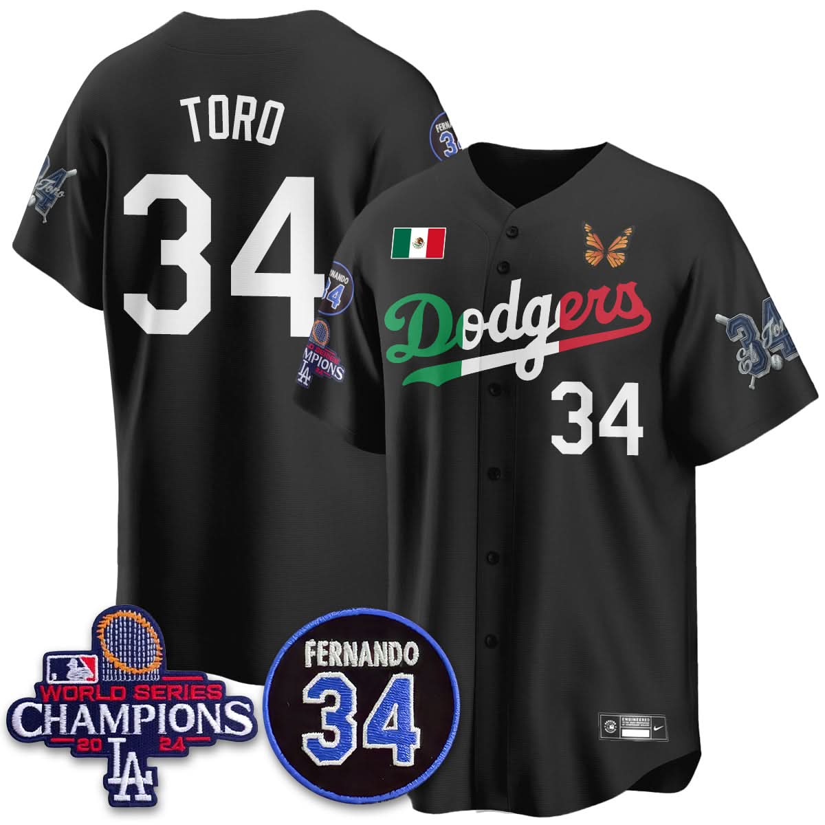 Los Angeles Dodgers Mexican "For 34" Jersey - Stitched