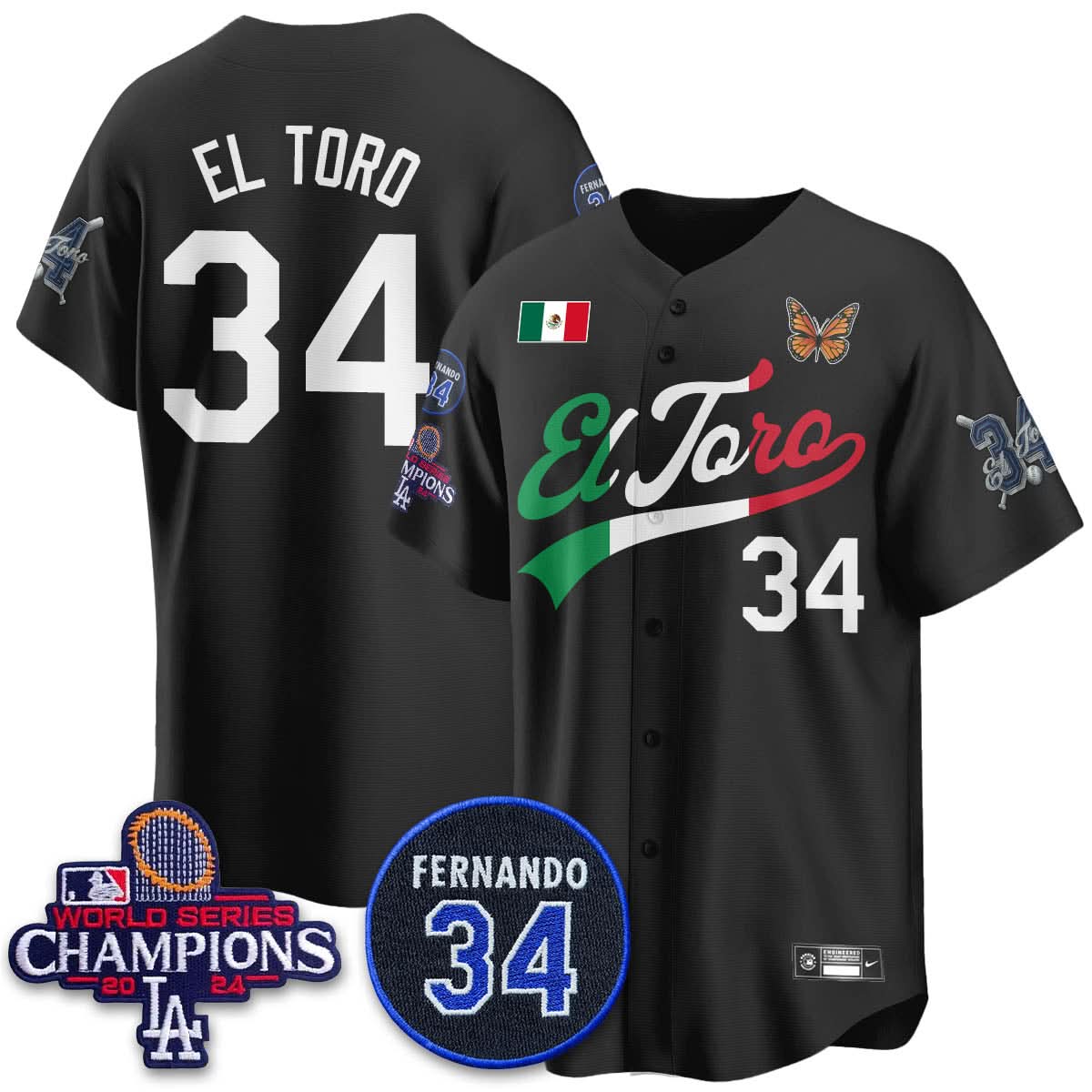 Los Angeles Dodgers Mexican "El Toro" Jersey - Stitched