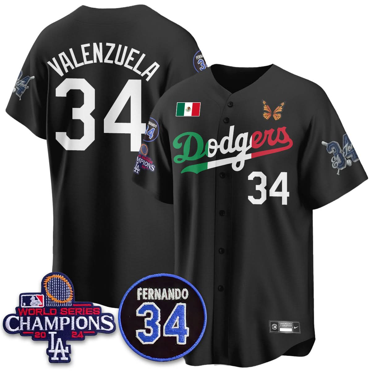 Los Angeles Dodgers Mexican "For 34" Jersey - Stitched