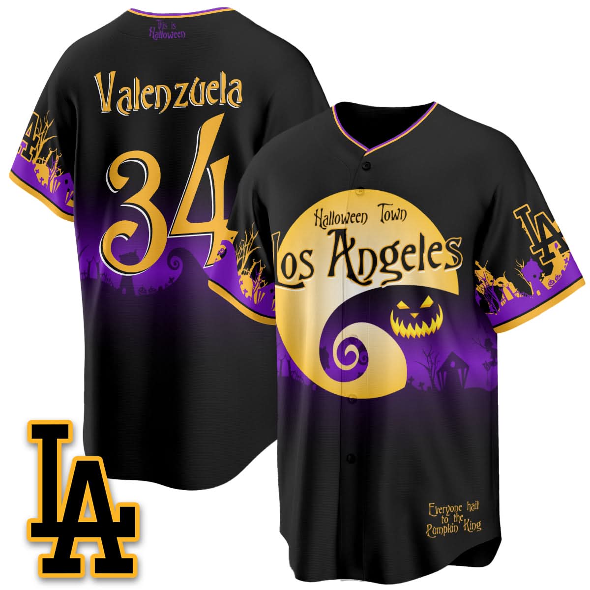 Los Angeles Dodgers "Halloween Town" Limited Jersey - Stitched-Cuztomshoes