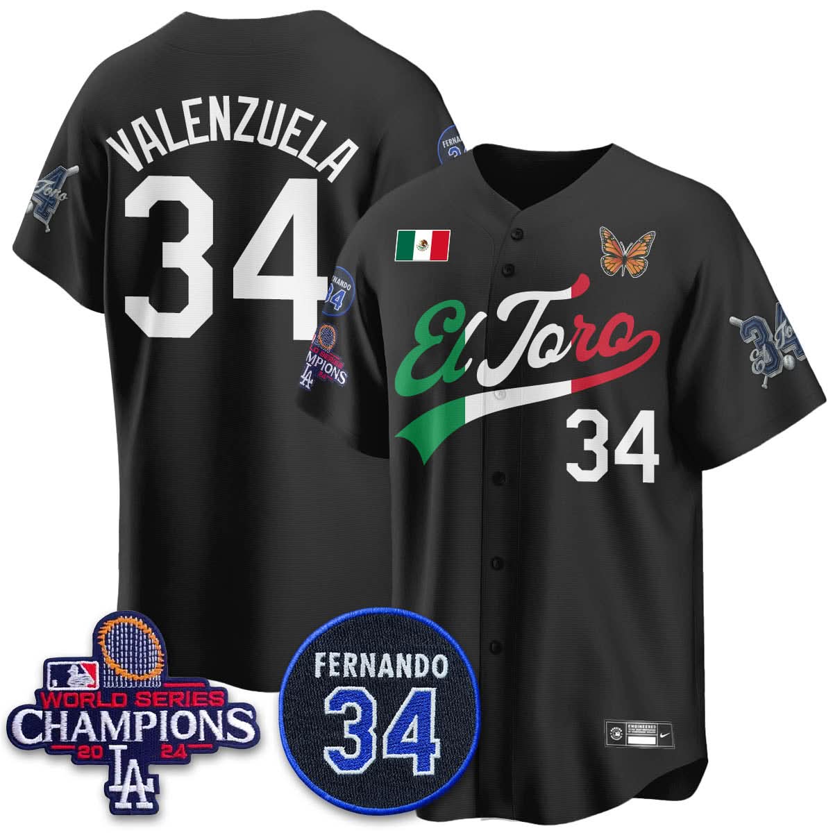 Los Angeles Dodgers Mexican "El Toro" Jersey - Stitched