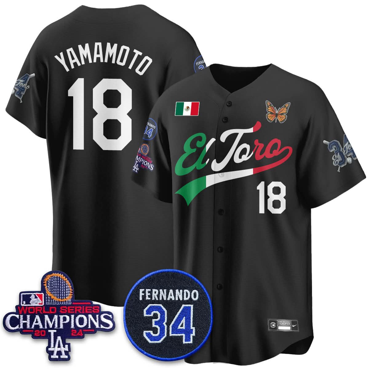 Los Angeles Dodgers Mexican "El Toro" Jersey - Stitched