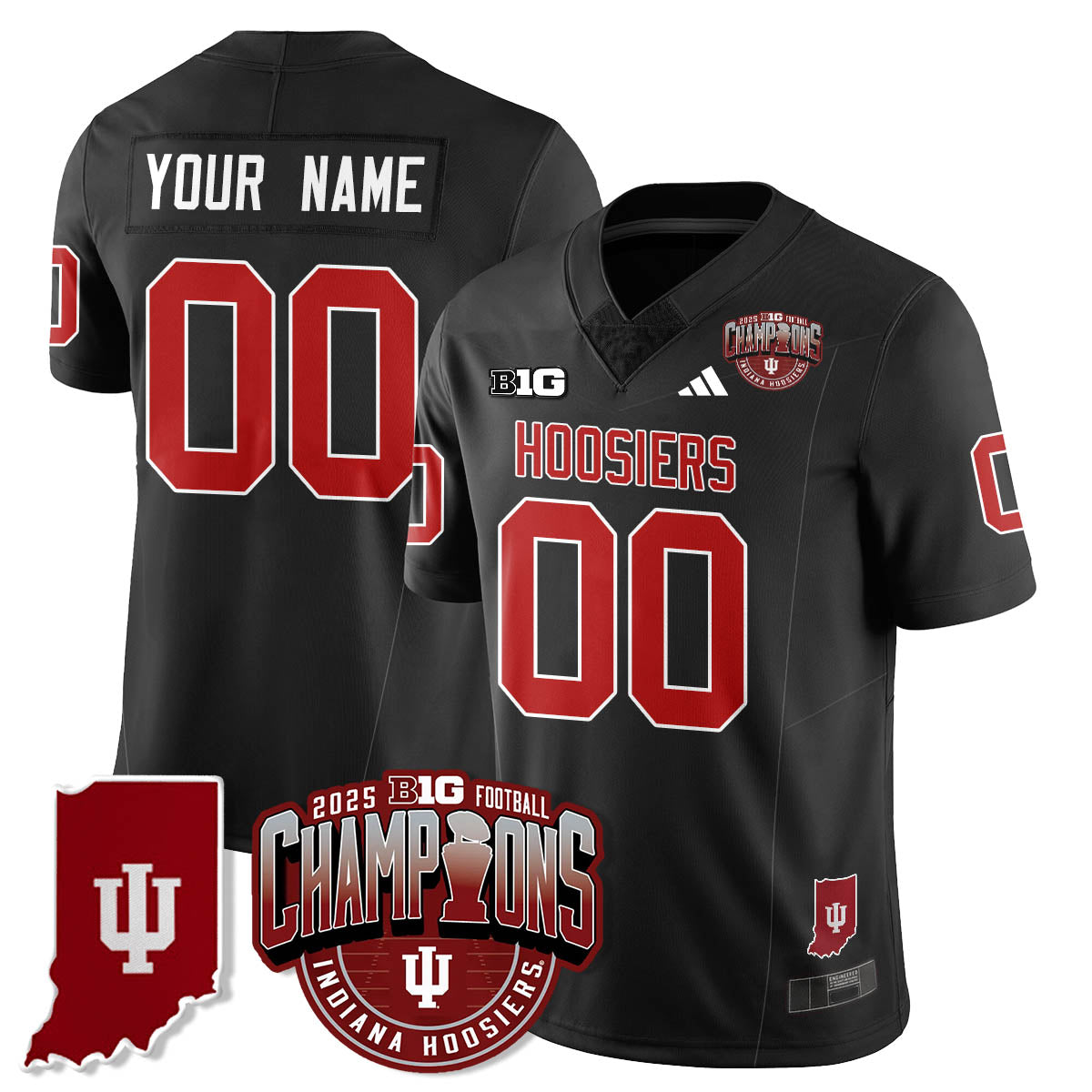Indiana Hoosiers Vapor Limited Football Custom Jersey - Big 10 Champions - Stitched-Cuztomshoes