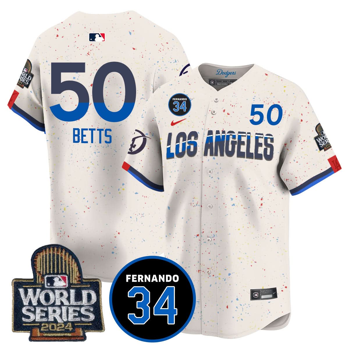 Los Angeles Dodgers Fernando Valenzuela Memorial Jersey - Stitched-Cuztomshoes