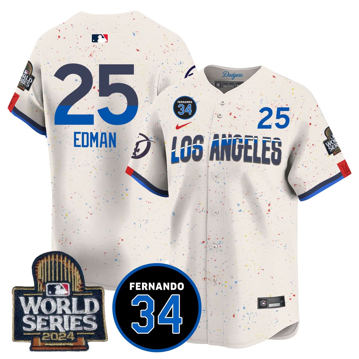 Los Angeles Dodgers Fernando Valenzuela Memorial Jersey - Stitched-Cuztomshoes