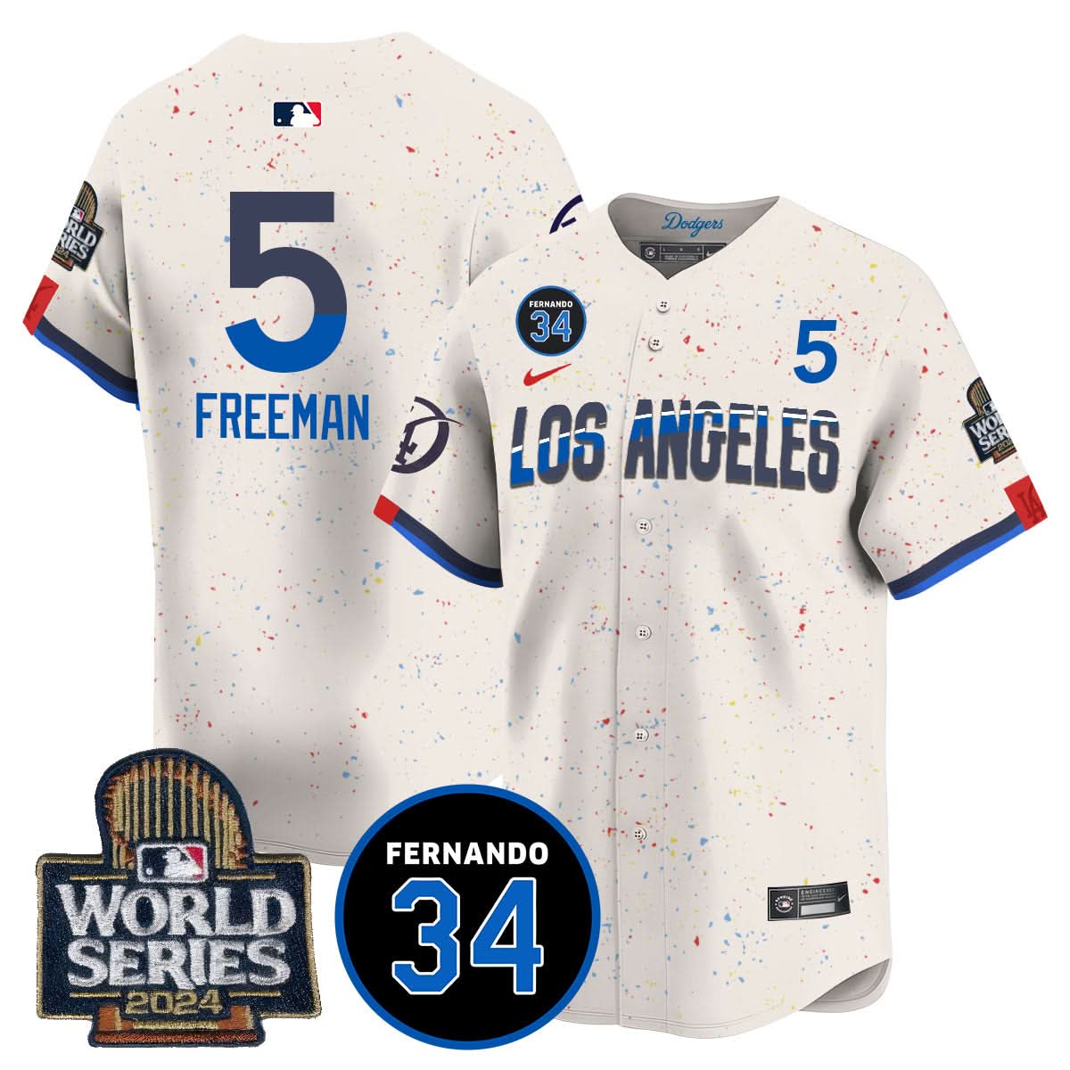 Los Angeles Dodgers Fernando Valenzuela Memorial Jersey - Stitched-Cuztomshoes