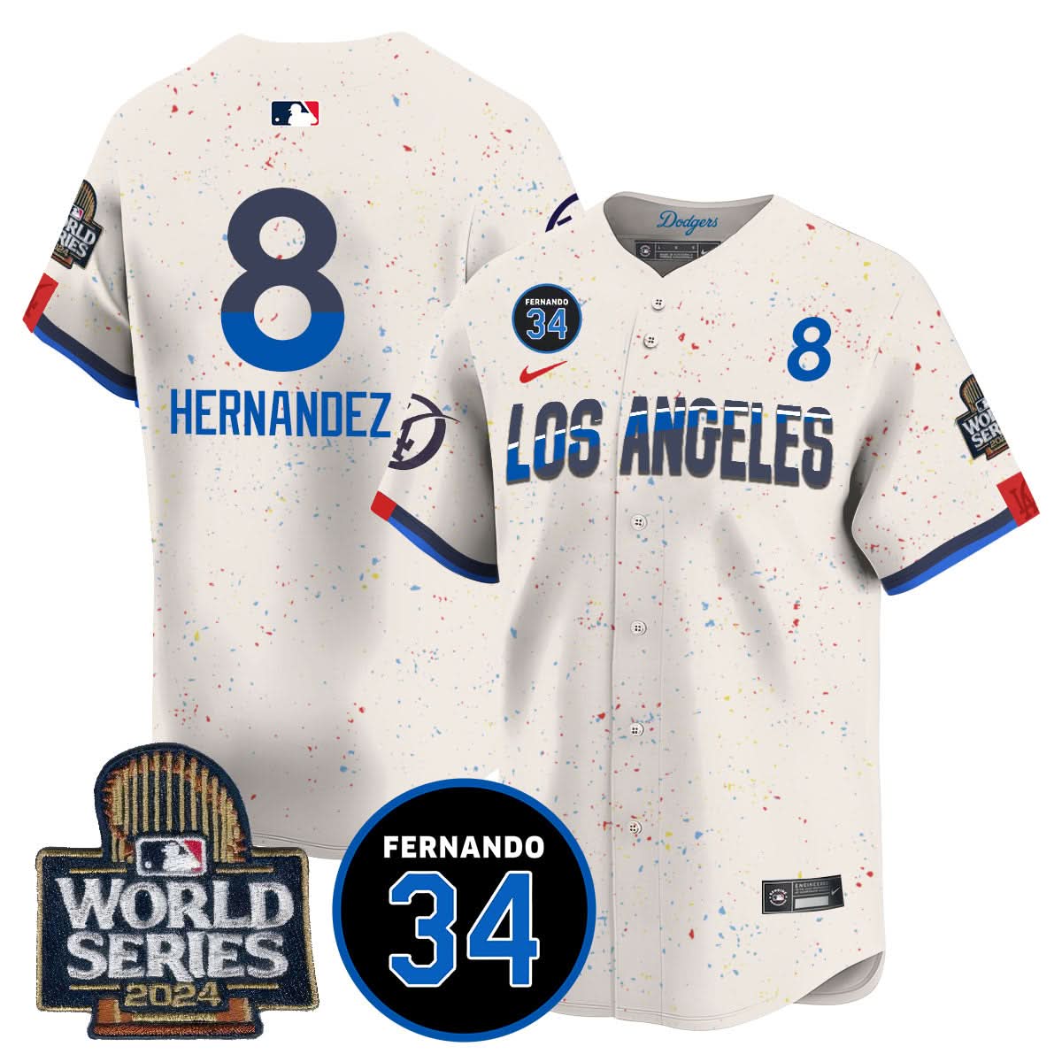 Los Angeles Dodgers Fernando Valenzuela Memorial Jersey - Stitched-Cuztomshoes