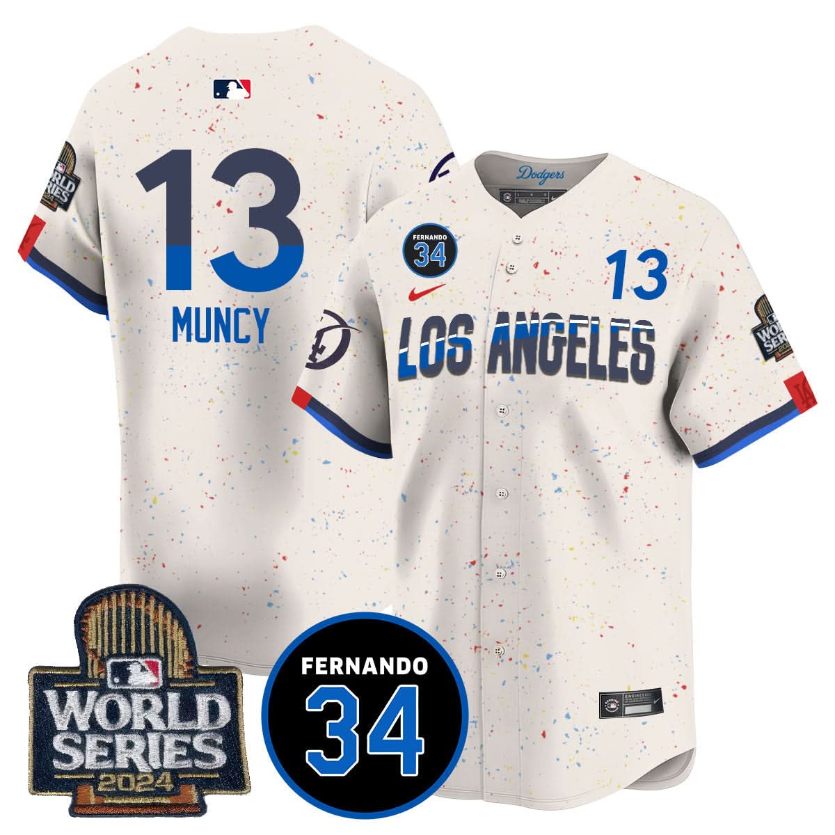 Los Angeles Dodgers Fernando Valenzuela Memorial Jersey - Stitched-Cuztomshoes