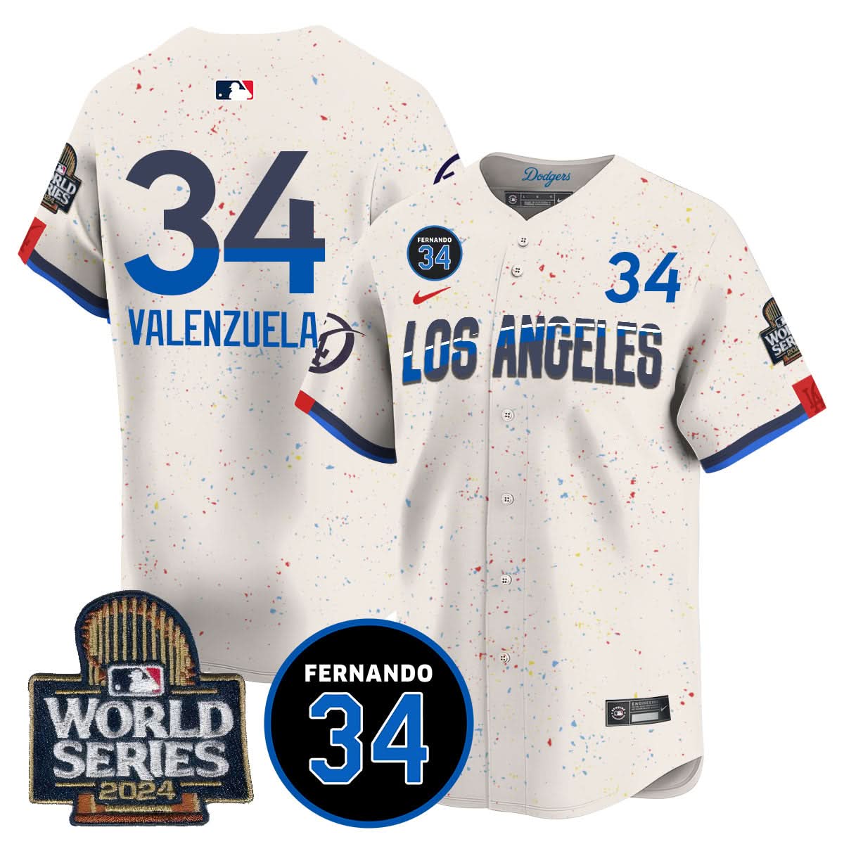 Los Angeles Dodgers Fernando Valenzuela Memorial Jersey - Stitched-Cuztomshoes