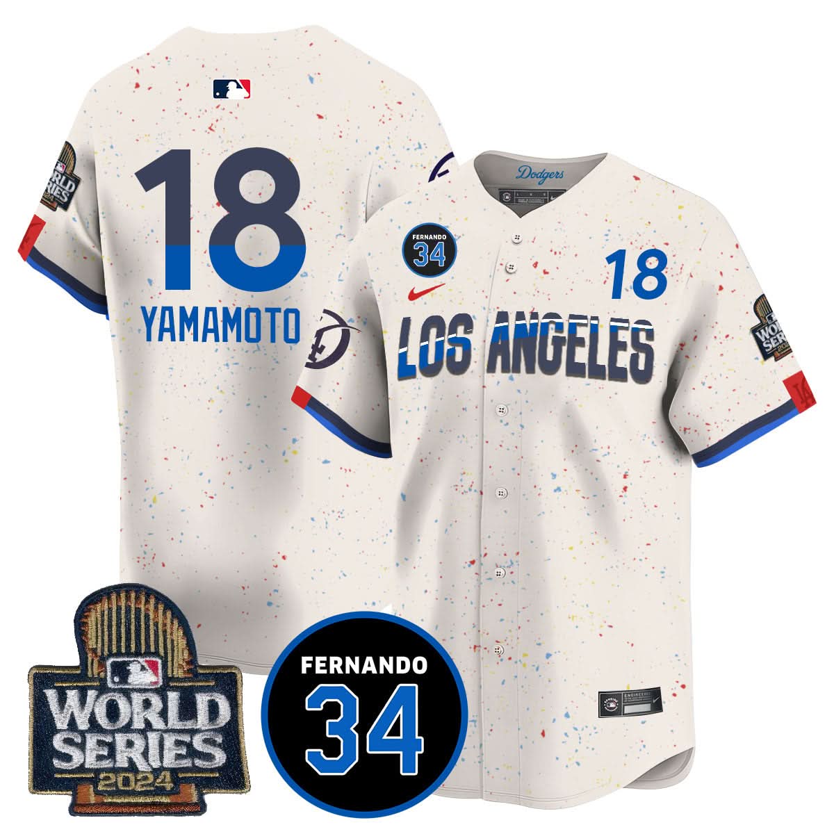 Los Angeles Dodgers Fernando Valenzuela Memorial Jersey - Stitched-Cuztomshoes