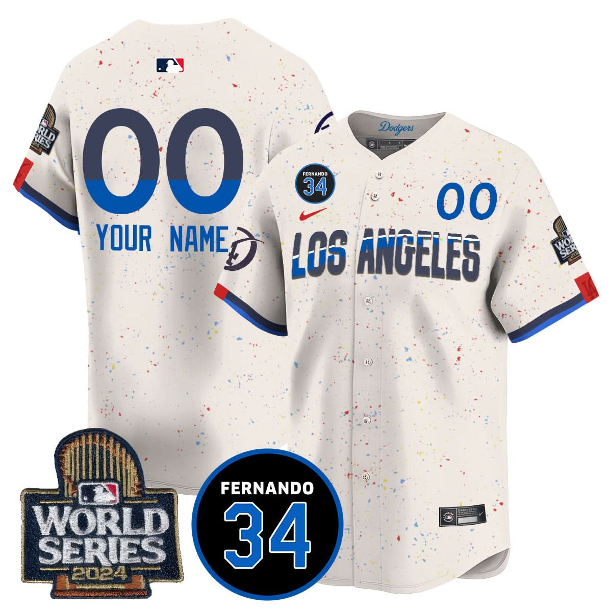 Los Angeles Dodgers Fernando Valenzuela Memorial Custom Jersey - Stitched