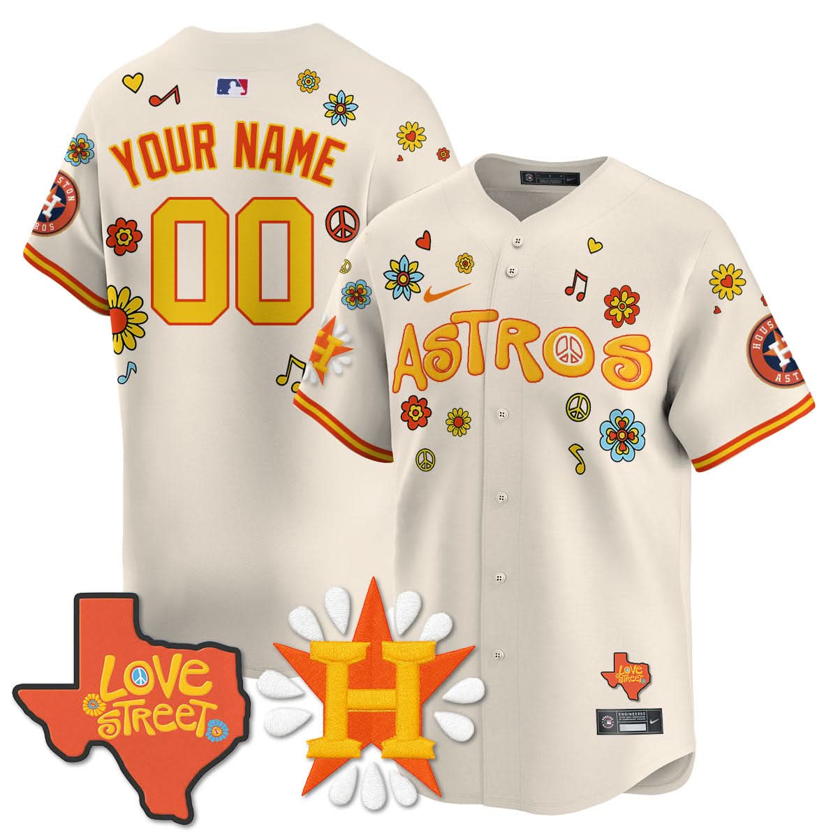Houston Astros "Love Street" Limited Custom Jersey - Stitched-Cuztomshoes