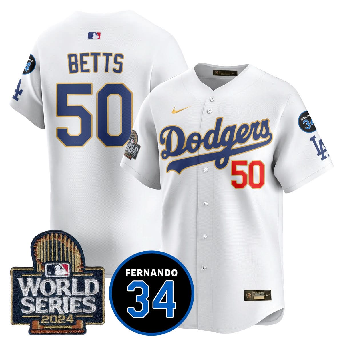 Los Angeles Dodgers Fernando Valenzuela Memorial Jersey - Stitched-Cuztomshoes