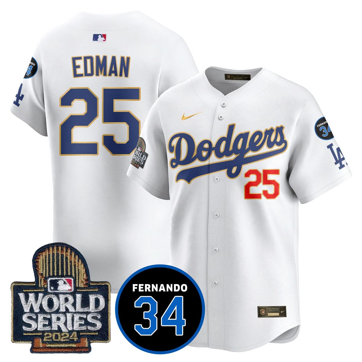 Los Angeles Dodgers Fernando Valenzuela Memorial Jersey - Stitched-Cuztomshoes