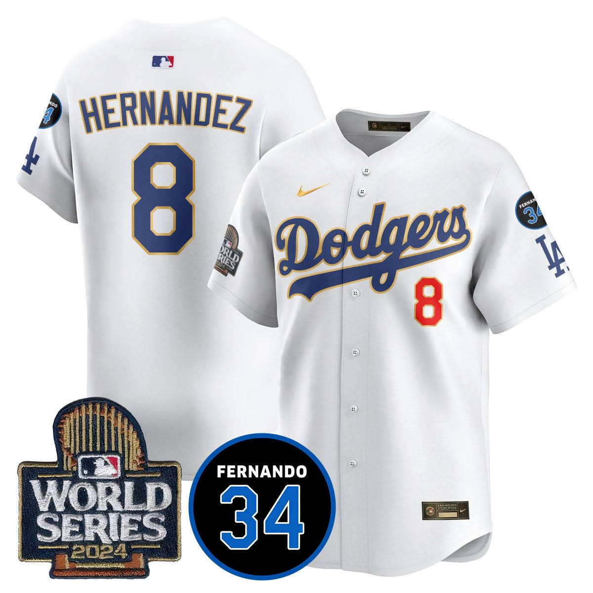 Los Angeles Dodgers Fernando Valenzuela Memorial Jersey - Stitched-Cuztomshoes