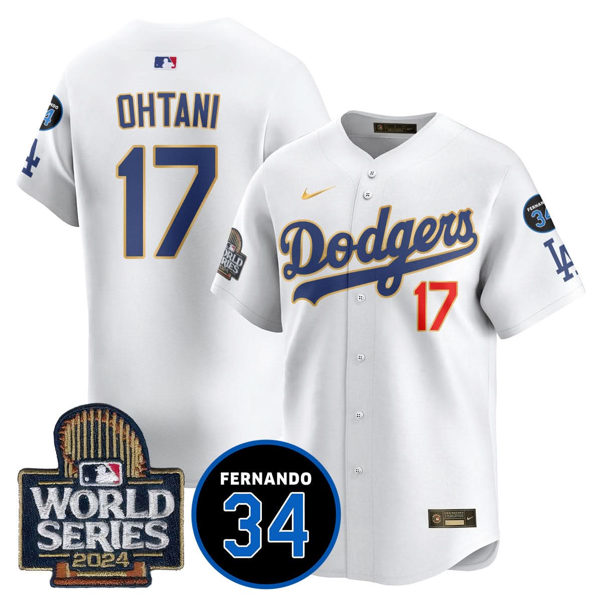 Los Angeles Dodgers Fernando Valenzuela Memorial Jersey - Stitched-Cuztomshoes