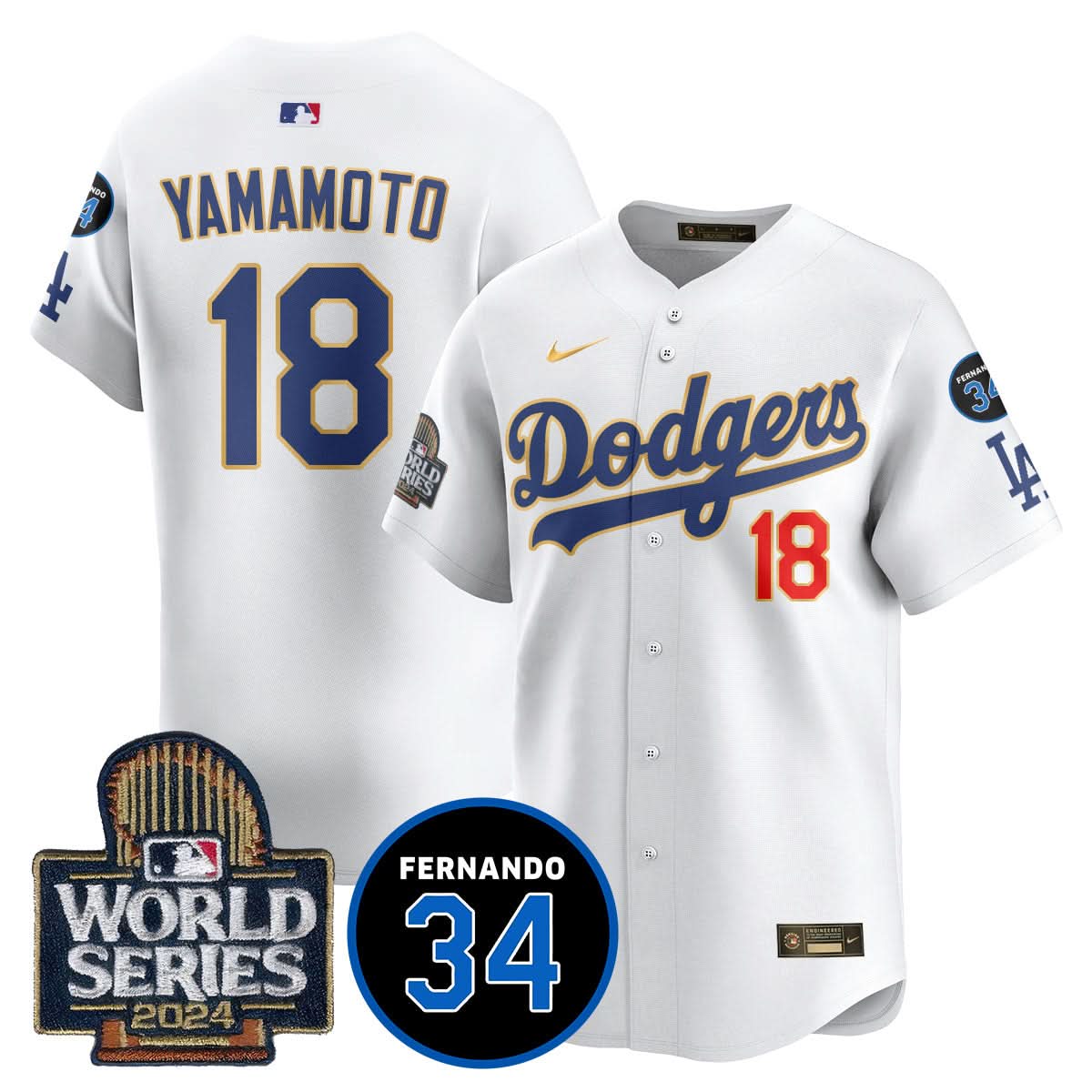 Los Angeles Dodgers Fernando Valenzuela Memorial Jersey - Stitched-Cuztomshoes