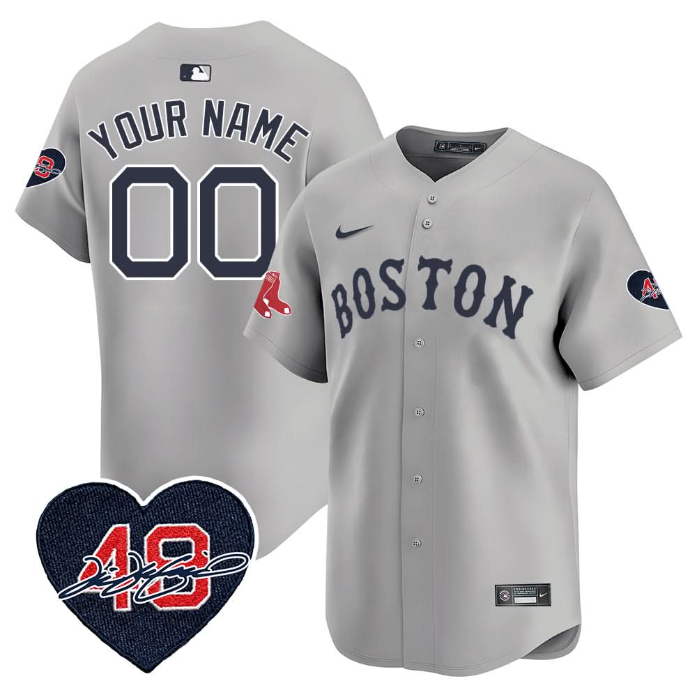 Boston Red Sox Custom Jersey - Memorial Patch - Stitched