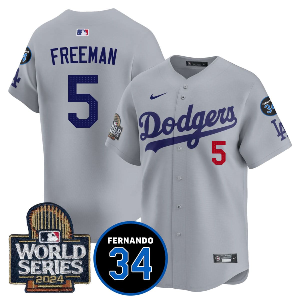 Los Angeles Dodgers Fernando Valenzuela Memorial Jersey - Stitched-Cuztomshoes