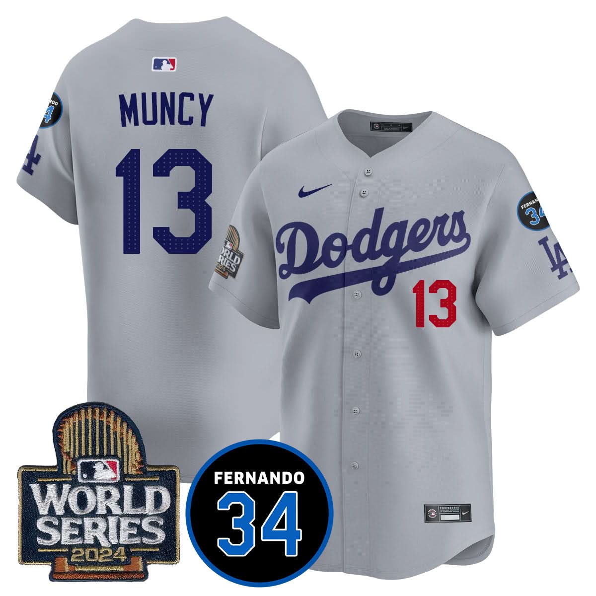 Los Angeles Dodgers Fernando Valenzuela Memorial Jersey - Stitched-Cuztomshoes