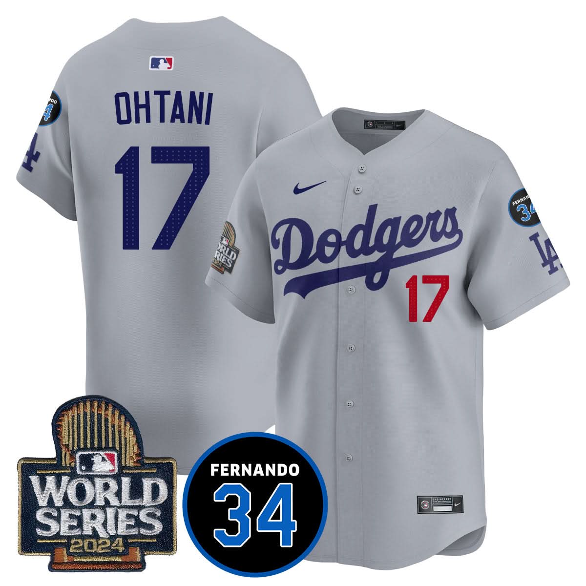 Los Angeles Dodgers Fernando Valenzuela Memorial Jersey - Stitched-Cuztomshoes