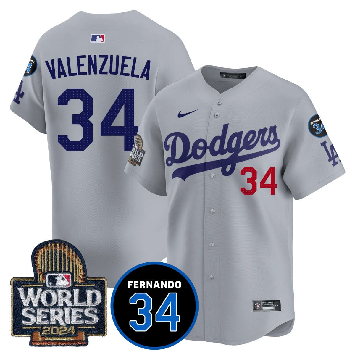 Los Angeles Dodgers Fernando Valenzuela Memorial Jersey - Stitched-Cuztomshoes