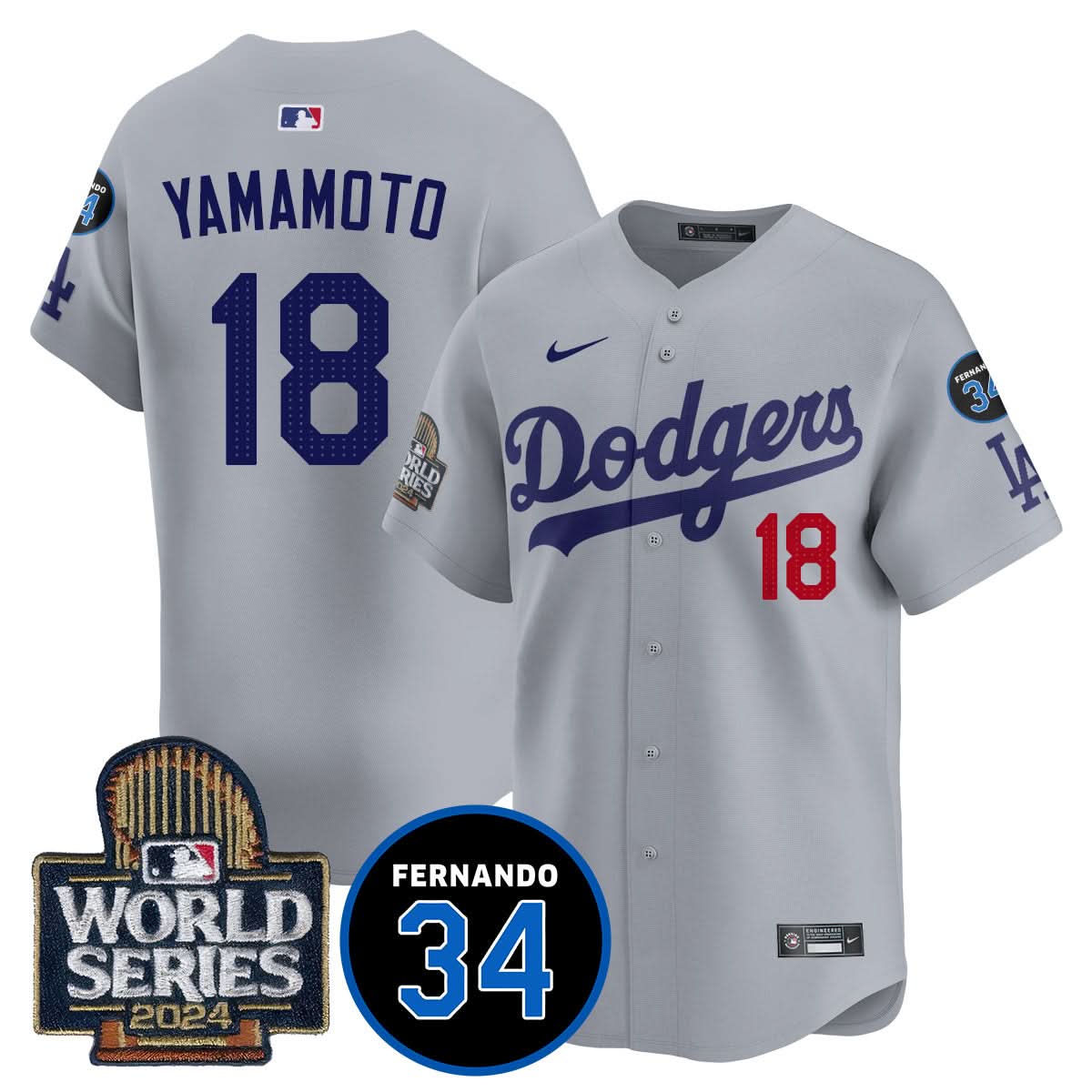 Los Angeles Dodgers Fernando Valenzuela Memorial Jersey - Stitched-Cuztomshoes
