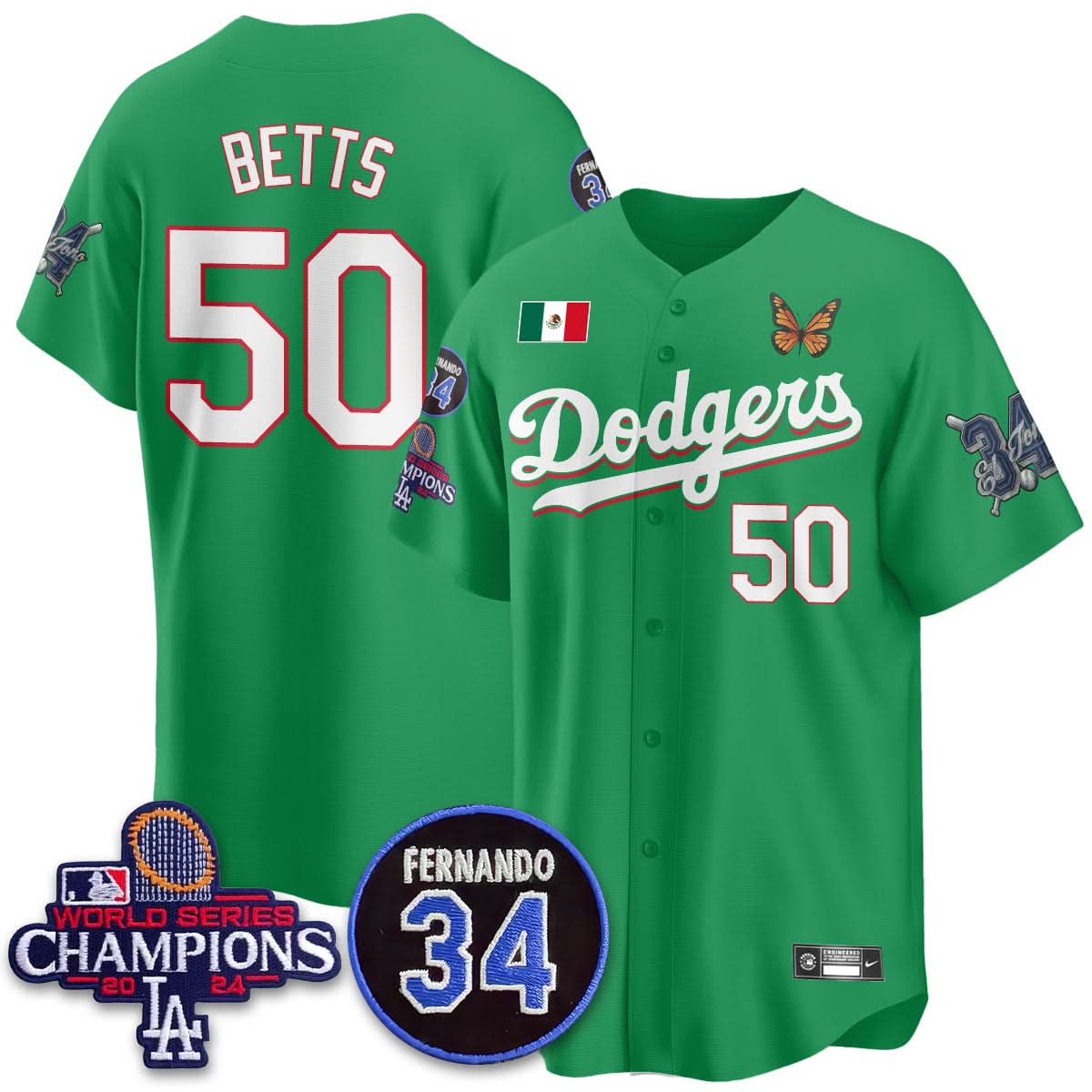 Los Angeles Dodgers Mexican "For 34" Jersey - Stitched