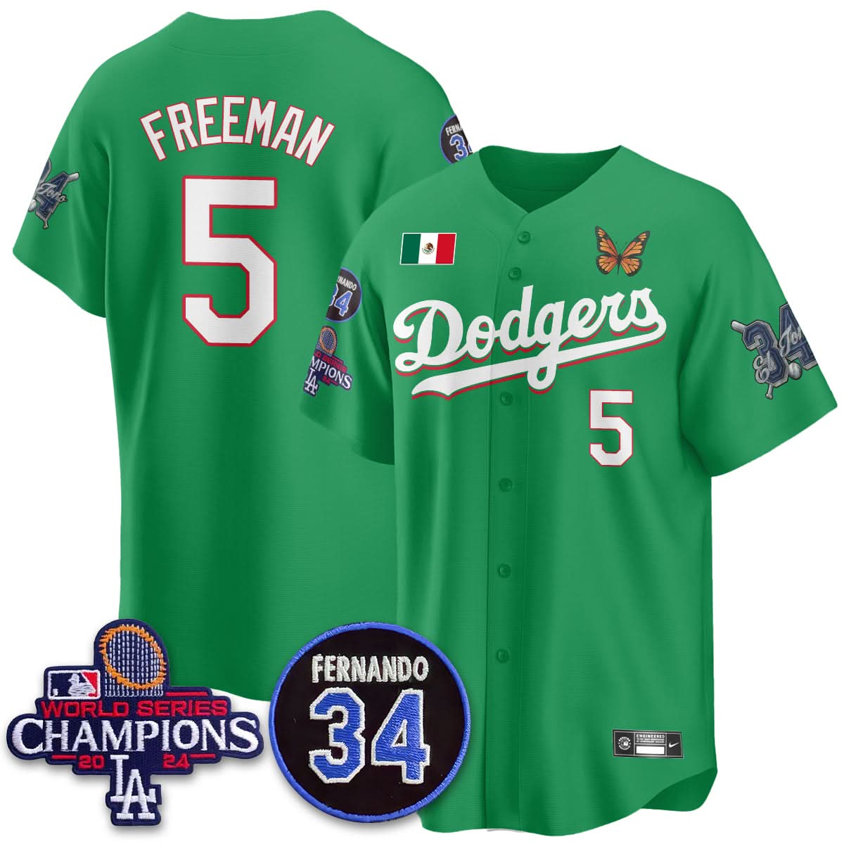 Los Angeles Dodgers Mexican "For 34" Jersey - Stitched