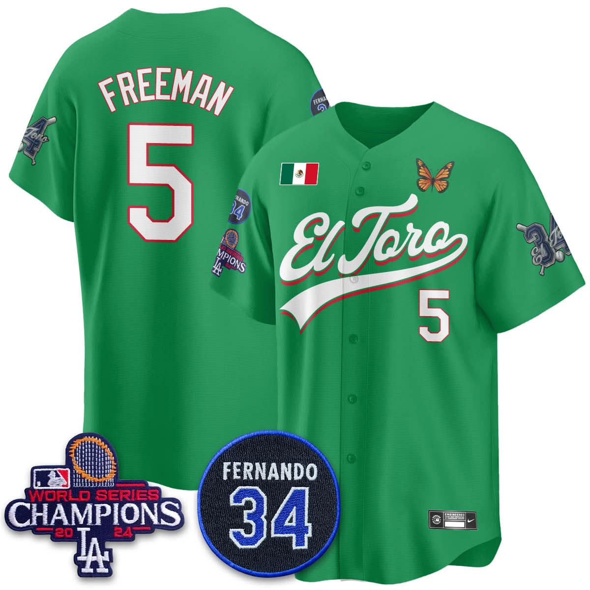 Los Angeles Dodgers Mexican "El Toro" Jersey - Stitched