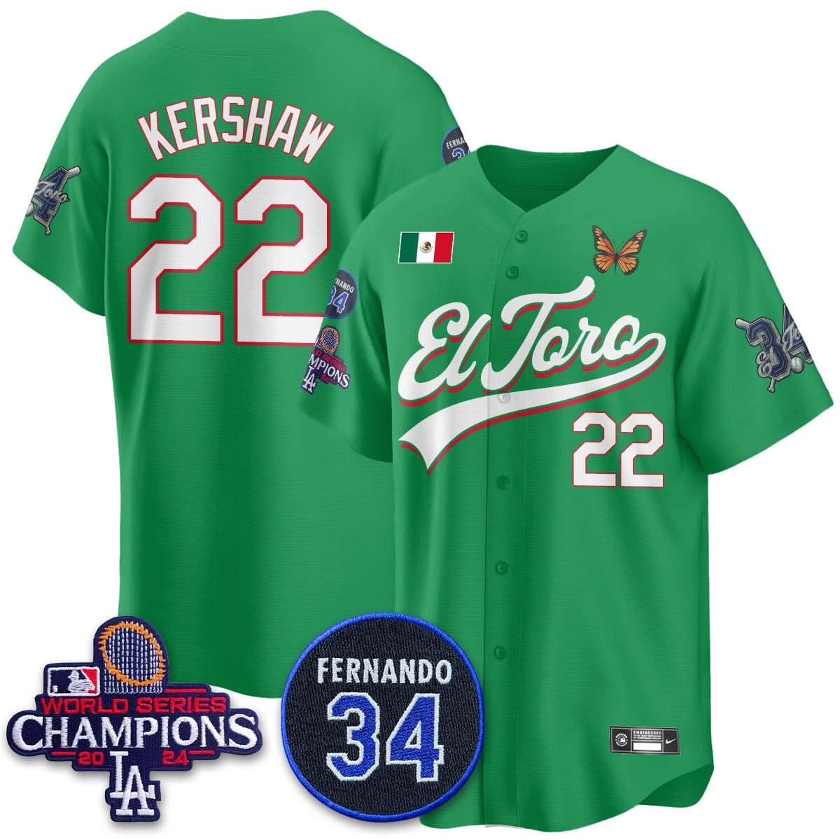 Los Angeles Dodgers Mexican "El Toro" Jersey - Stitched
