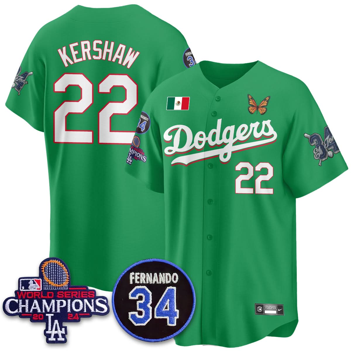 Los Angeles Dodgers Mexican "For 34" Jersey - Stitched