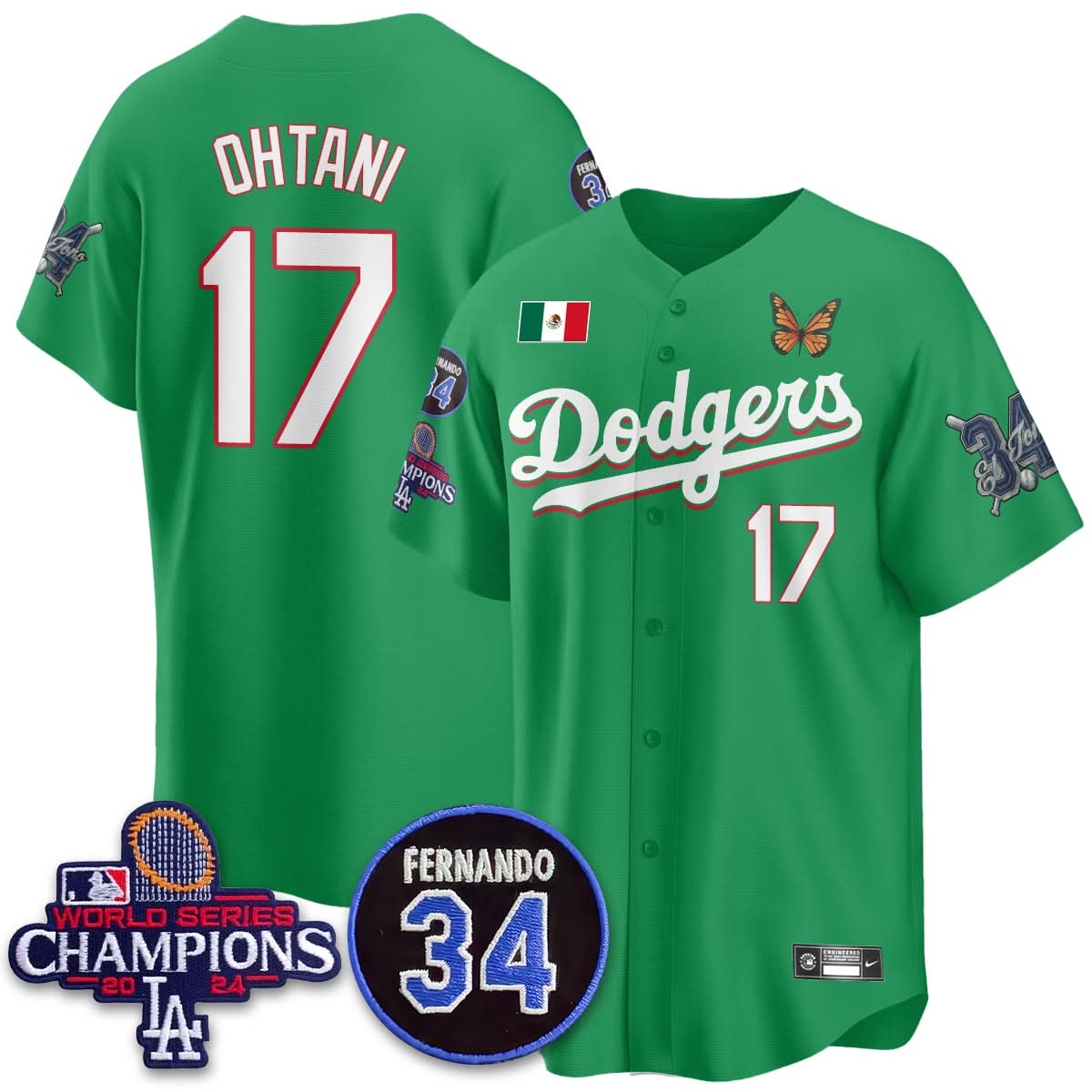 Los Angeles Dodgers Mexican "For 34" Jersey - Stitched