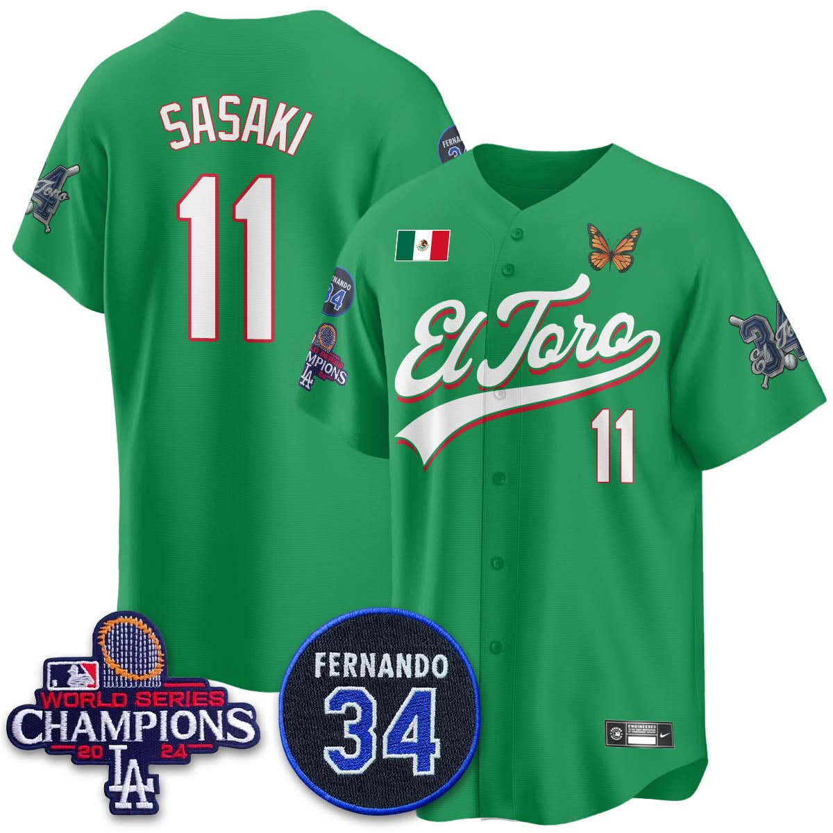 Los Angeles Dodgers Mexican "El Toro" Jersey - Stitched