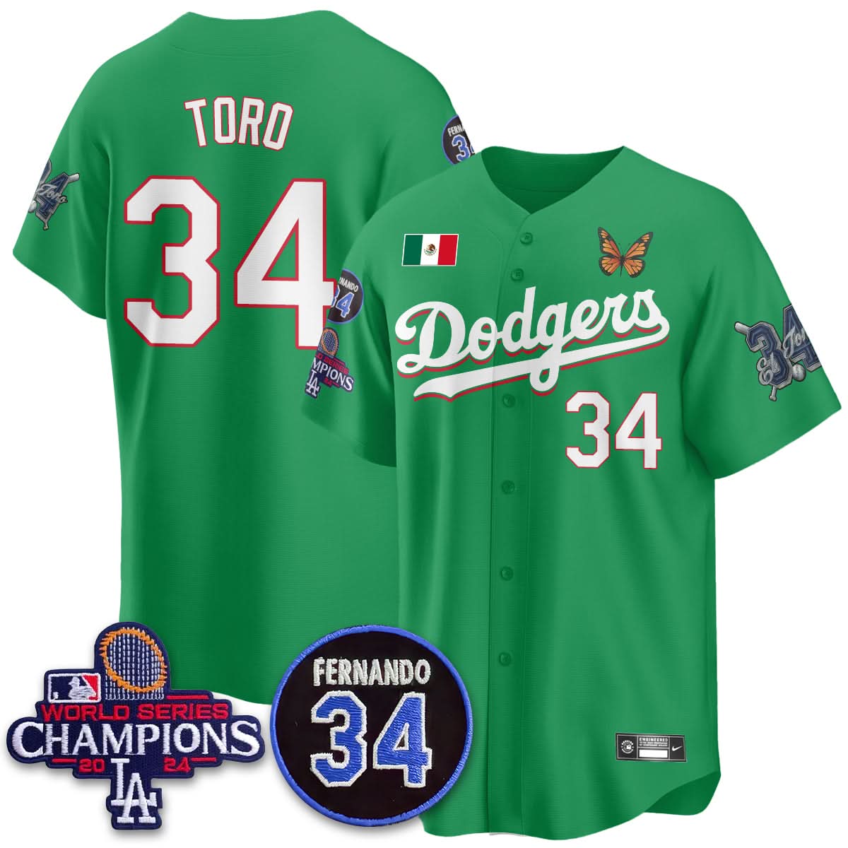 Los Angeles Dodgers Mexican "For 34" Jersey - Stitched
