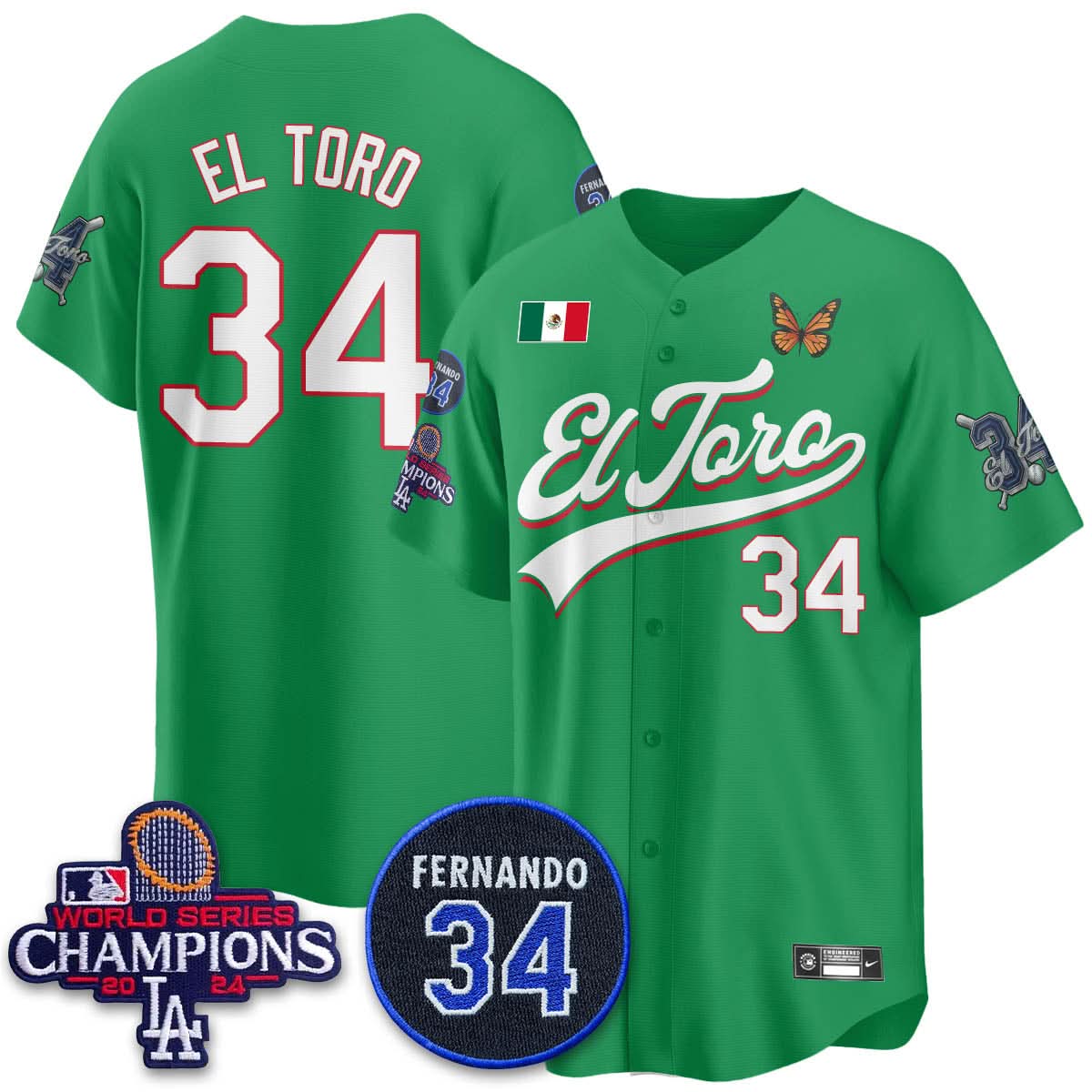 Los Angeles Dodgers Mexican "El Toro" Jersey - Stitched