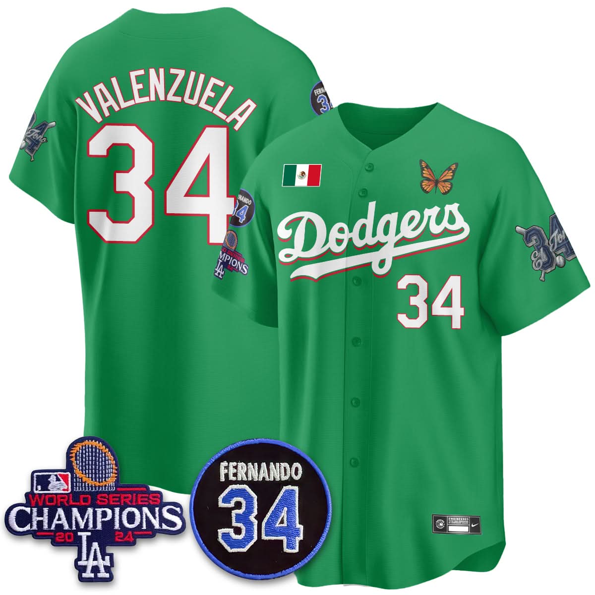 Los Angeles Dodgers Mexican "For 34" Jersey - Stitched