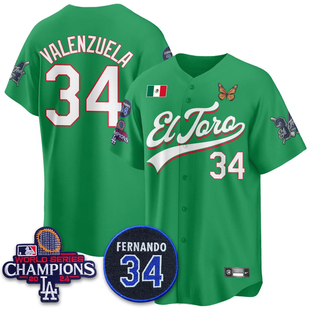 Los Angeles Dodgers Mexican "El Toro" Jersey - Stitched