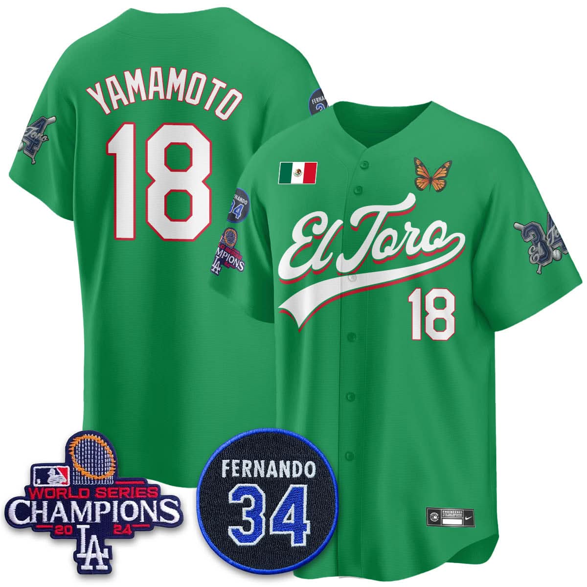 Los Angeles Dodgers Mexican "El Toro" Jersey - Stitched