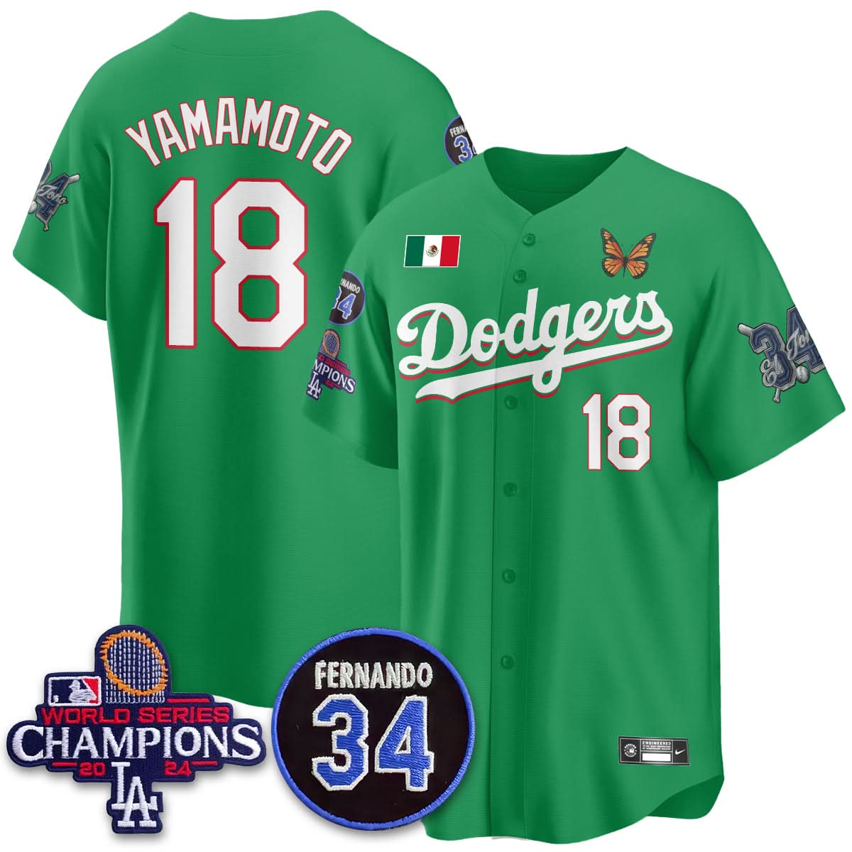 Los Angeles Dodgers Mexican "For 34" Jersey - Stitched
