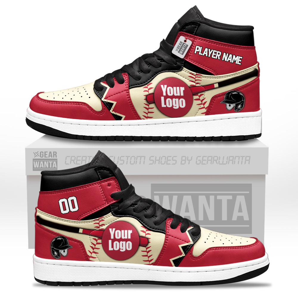 Arizona Baseball J1s Sneakers Personalized Your Teamcuztomshoes.com